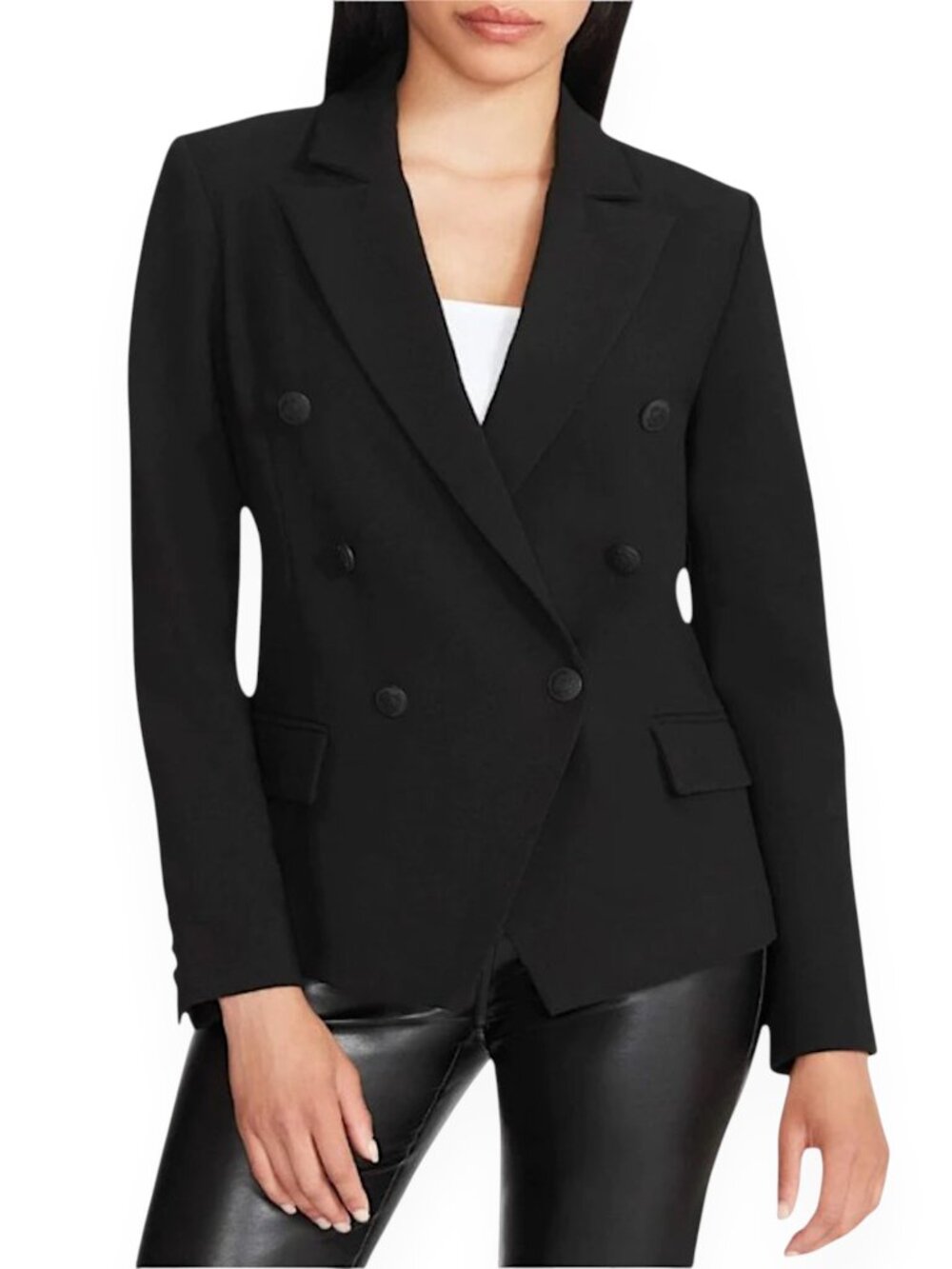 Steve Madden Black Naomi Double Breasted Blazer Jacket Business Office NWT New M